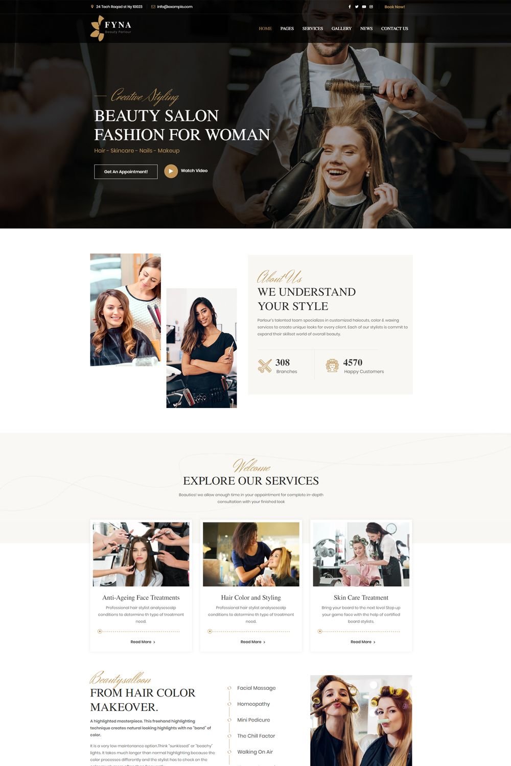 Salon & Spa website